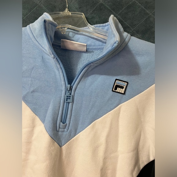 Women's Vintage Fila 3/4 Zip Pull On Color Block Sweater Size Large - Picture 3 of 8